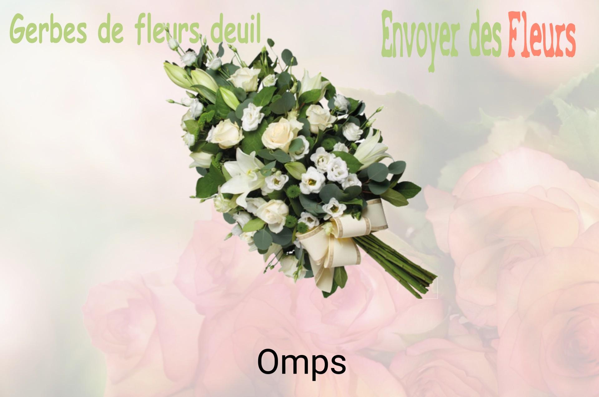 Gerbe de fleurs de deuil livrée à Omps